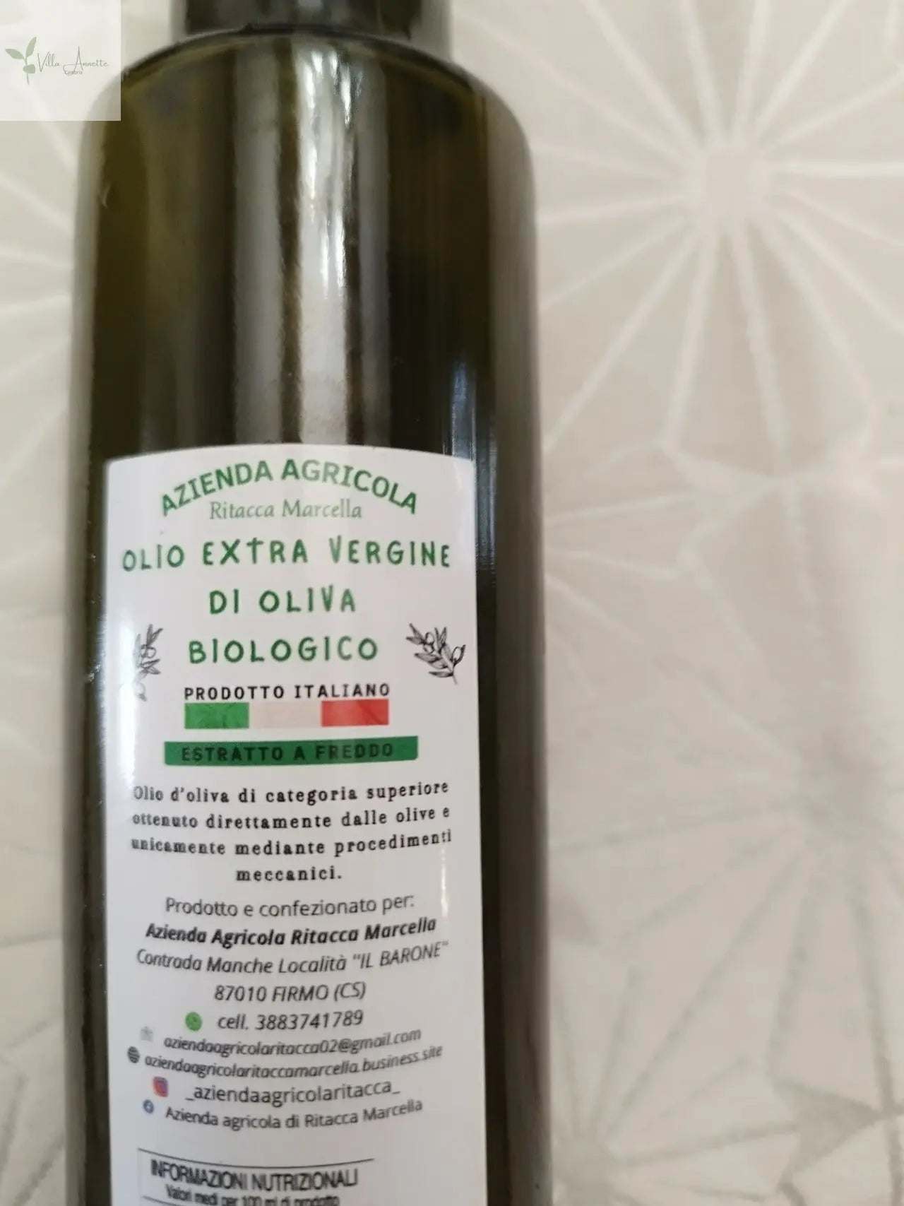 Bio Olivenöl Extra Vergine di Ritacca in der Flasche